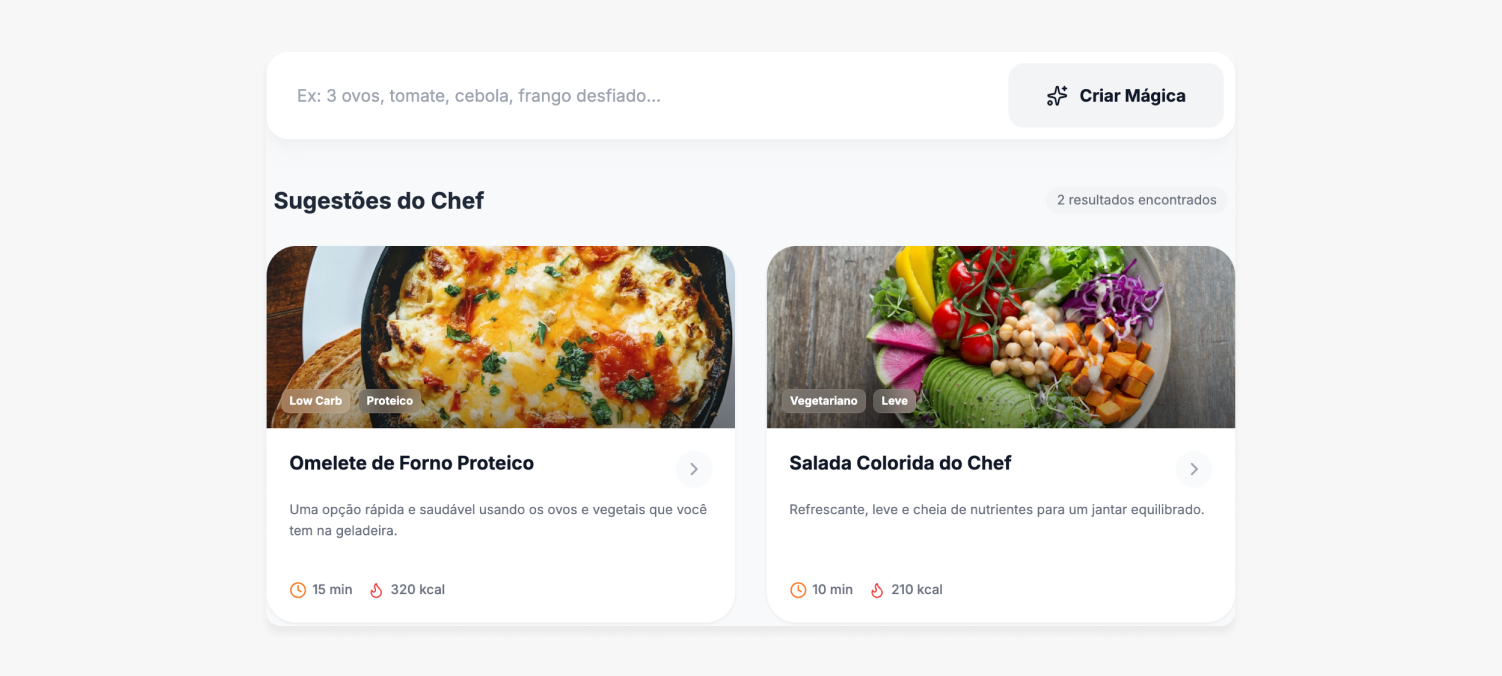 Sugestão de receita personalizada gerada pela IA do Nutrigger
